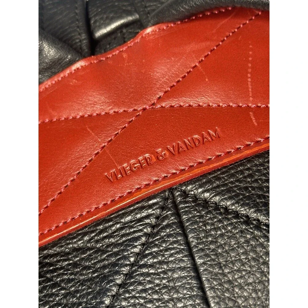VLIEGER & VANDAM Black Leather Gun Backpack